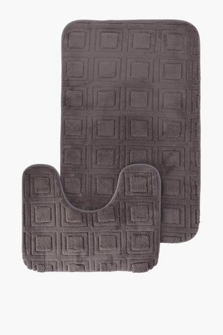 2 Piece Geometric Foam Bath Mat Set