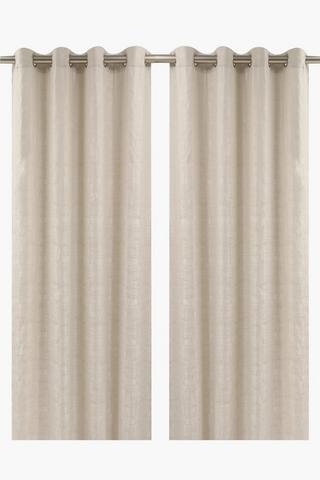 2 Pack Eyelet Lola Jacquard Curtain, 140x225cm