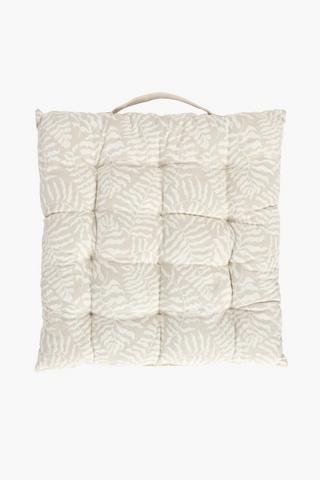 Printed Coastal Cotton Chair Pad, 40x40cm