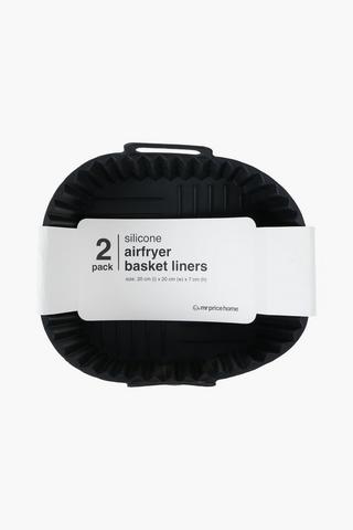 2 Pack Silicone Air Fryer Basket Liners