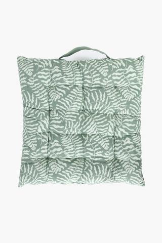 Printed Coastal Cotton Chair Pad, 40x40cm