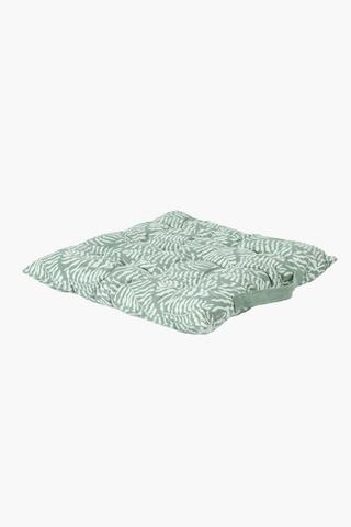 Printed Coastal Cotton Chair Pad, 40x40cm
