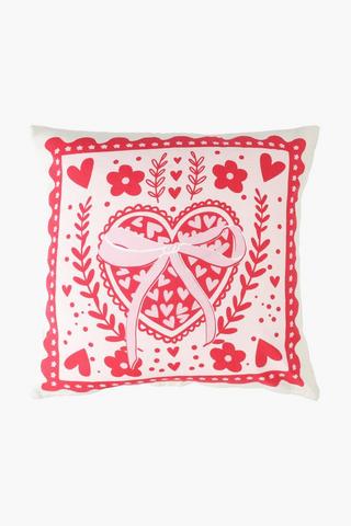 Printed Hearts Scatter Cushion, 45x45cm