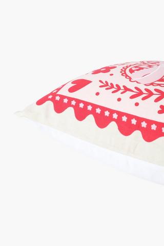 Printed Hearts Scatter Cushion, 45x45cm