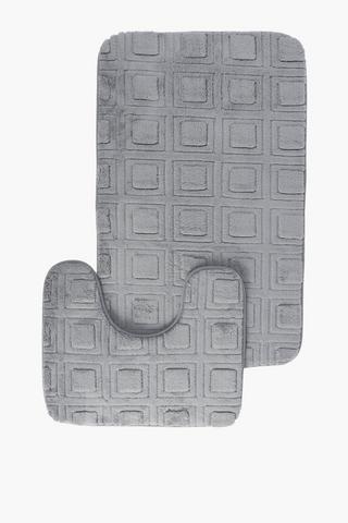 2 Piece Geometric Foam Bath Mat Set