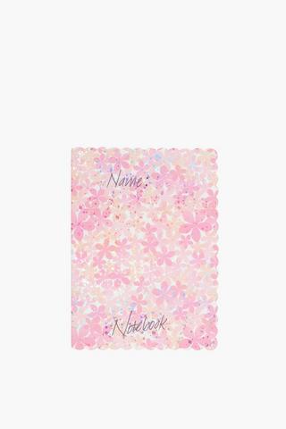 A5 Floral Foil Scalloped Notebook