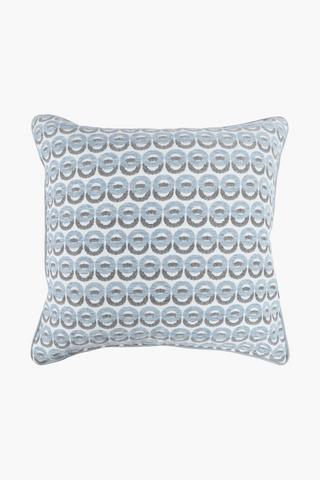 Extra Premium Jacquard Circles Feather Filled Scatter Cushion, 60x60cm