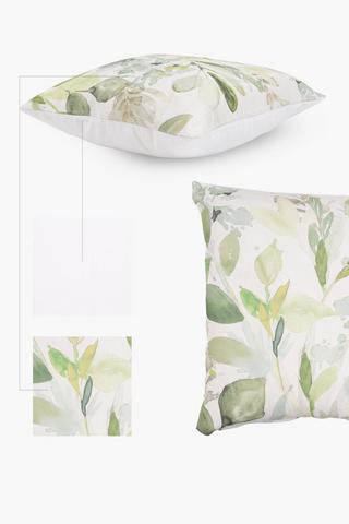 Printed Botanic Leaf Scatter Cover Only, 60x60cm