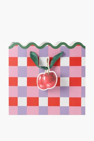 Colour Block Check Gift Bag Small