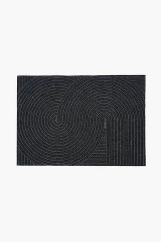 Poly Geometric Swirl Doormat, 40x60cm