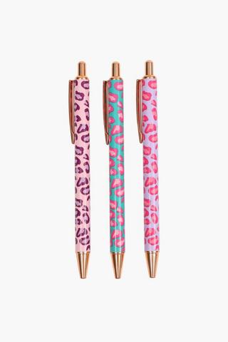 3 Pack Leopard Print Pens
