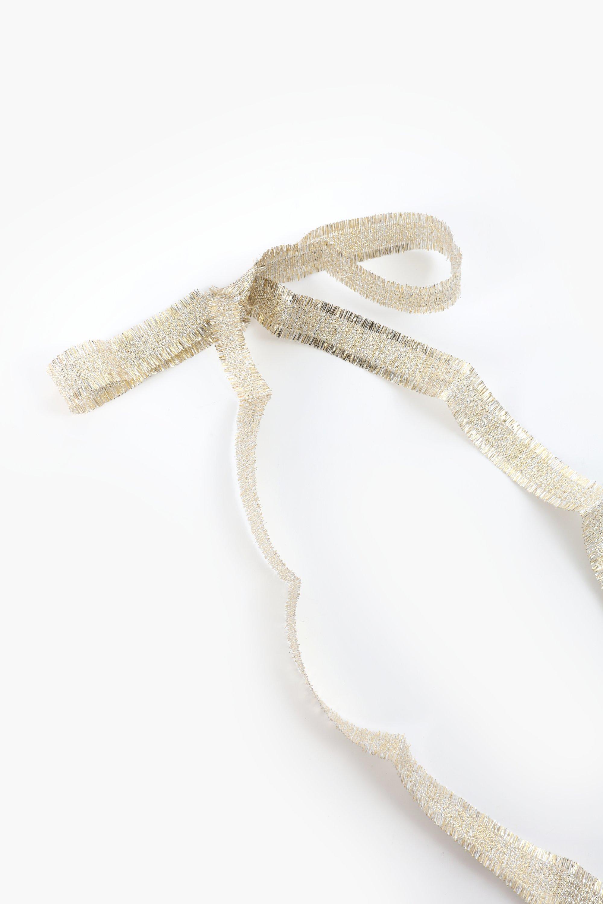 Glitter Gold Trim Ribbon, 2m