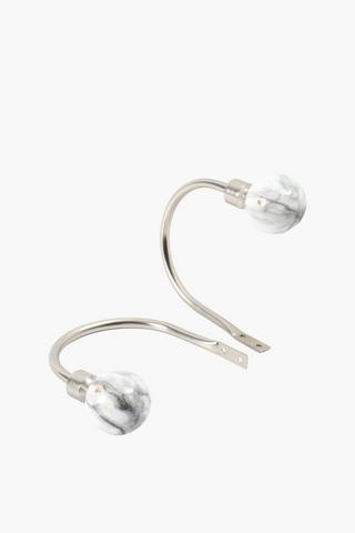 2 Pack Marble Brushed Curtain Holdback