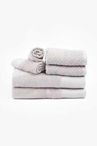 6 Pack Cotton Jacquard Chevron Towel Set