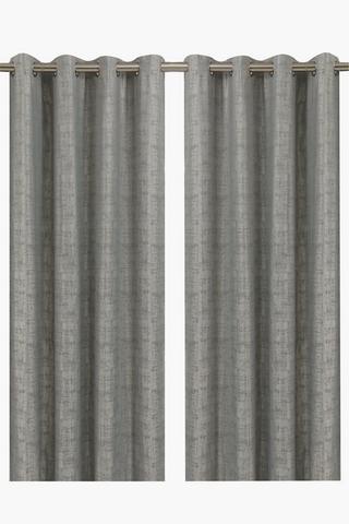 2 Pack Eyelet Lola Jacquard Curtain, 140x225cm