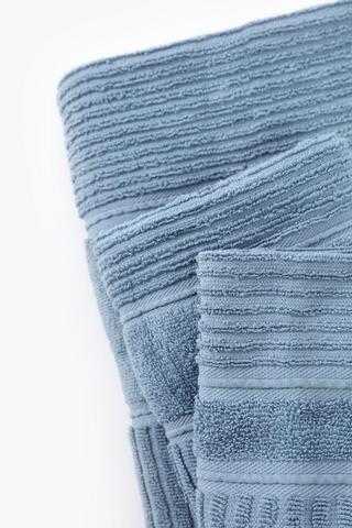 3 Pack Cotton Jacquard Textured Stripe Towel Set