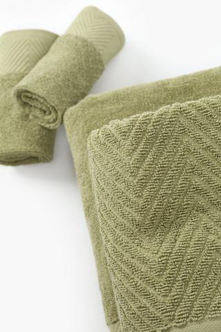 6 Pack Cotton Jacquard Chevron Towel Set