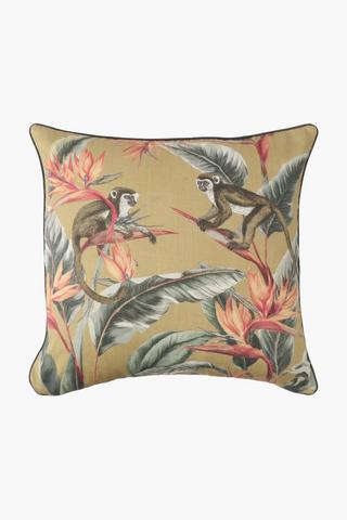 Extra Premium Printed Monkeys Feather Filled Scatter Cushion, 60x60cm