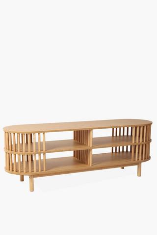 Bamboo Slatted Tv Unit