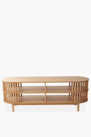 Bamboo Slatted Tv Unit