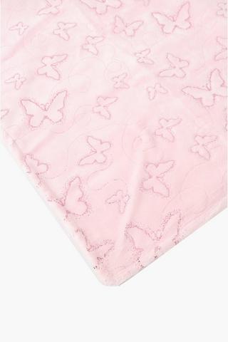 Foiled Butterfly Sherpa Blanket, 70x100cm