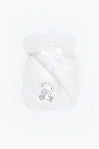 Textured Sherpa Bear Blanket,70x100cm