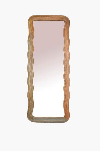Curvy Wooden Standing Mirror, 60x150cm