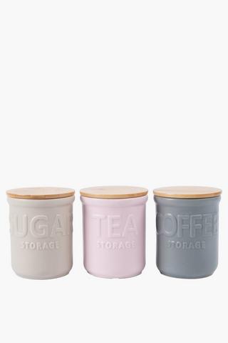 Set Of 3 Ceramic Canisters