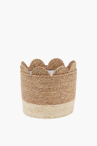 Scallop Woven Planter, 34x32cm