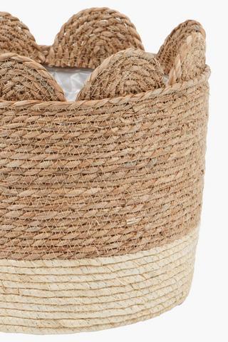 Scallop Woven Planter, 34x32cm