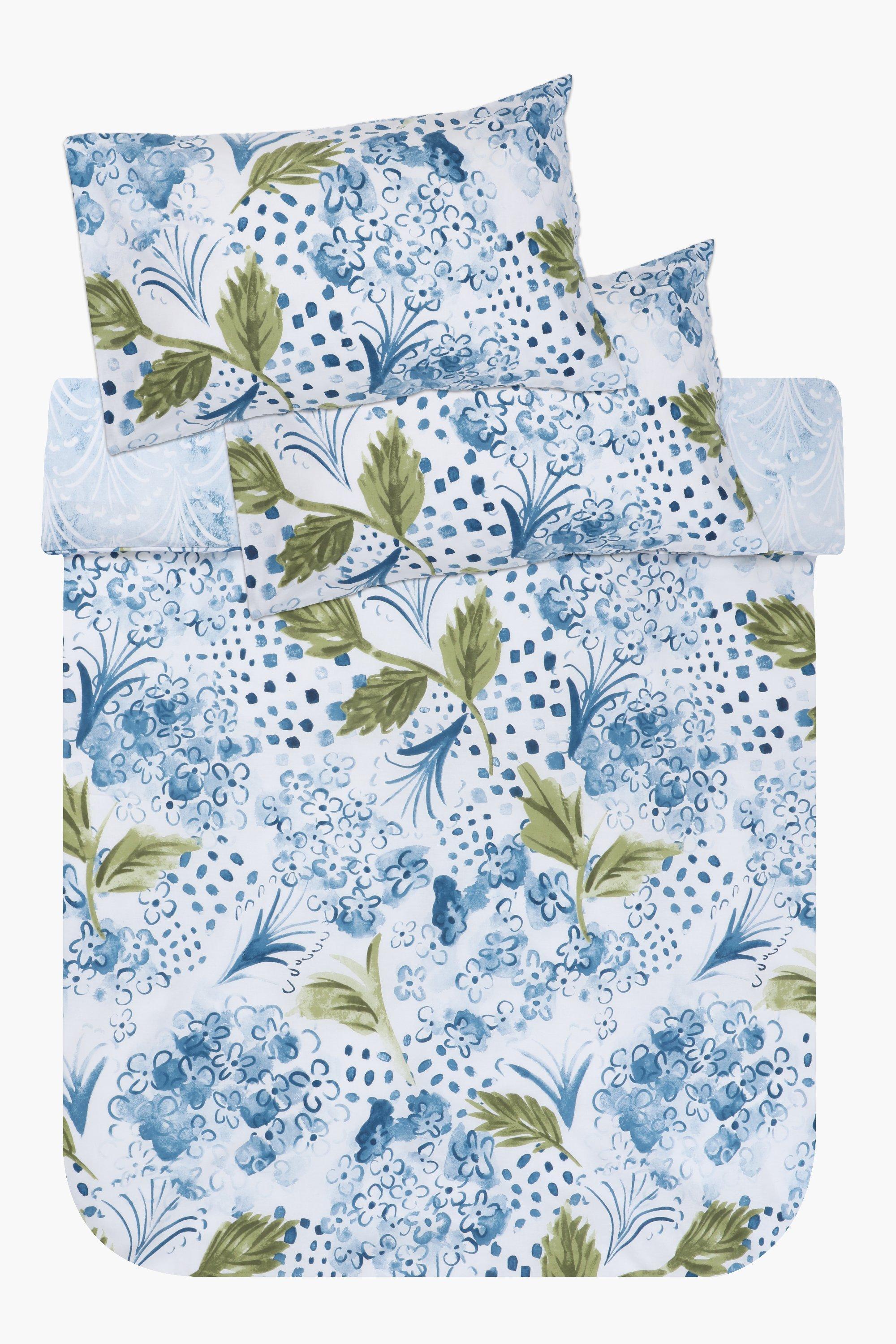 Polycotton Kestell Hydrangeas Reversible Duvet Cover Set