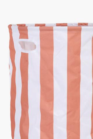 Striped Knock Down Laundry Basket