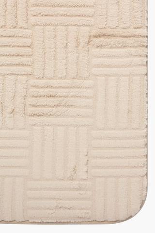 2 Piece Stripe Foam Bath Mat Set