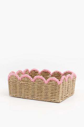 Weave Scalloped Basket, Medium