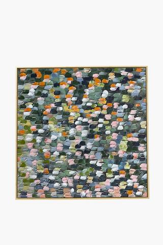 Hand Painted Dotted Canvas, 100x100cm