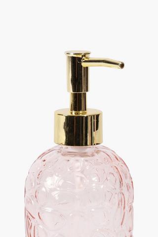 Glass Floral Soap Dispenser