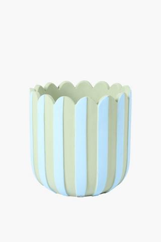 Scallop Stripe Planter, 18cm