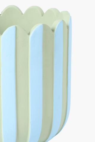 Scallop Stripe Planter, 18cm
