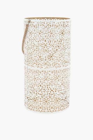 Punched Metal Lantern, 20x38.5cm