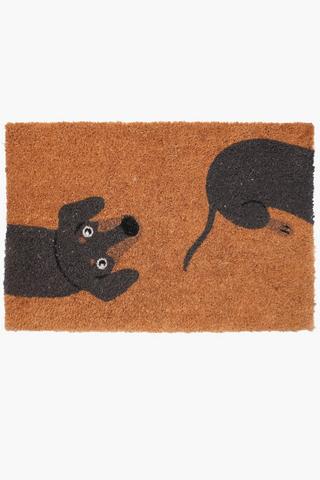 Coir Sausage Dog Doormat, 40x60cm