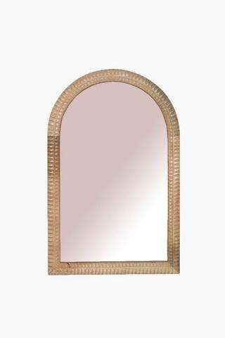 Arch Etched Wooden Mirror, 50x80cm