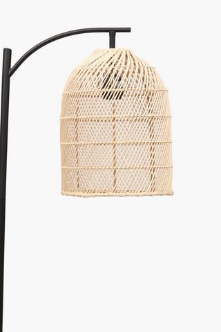 Metal And Rattan Standing Lampset, E27