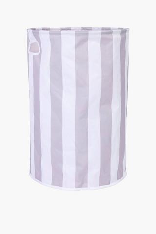 Striped Knock Down Laundry Basket