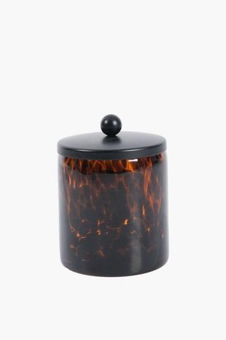 Glass Leopard Print Cotton Bud Holder
