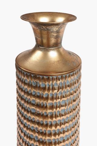 Metal Ribbed Bottle Vase, 97cm