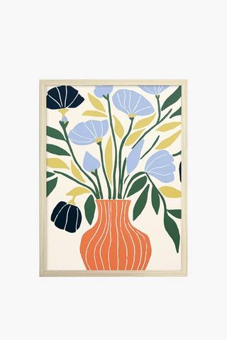 Framed Flower Vase Canvas, 30x40cm