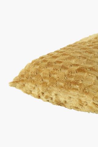 Block Coral Fleece Scatter Cushion, 30x50cm