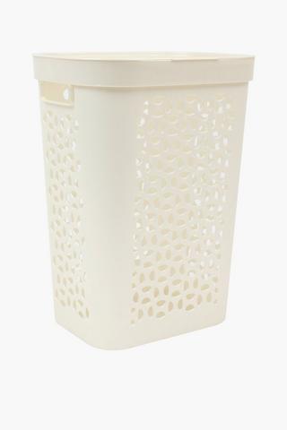 50l Otima Slimline Plastic Laundry Basket With Lid