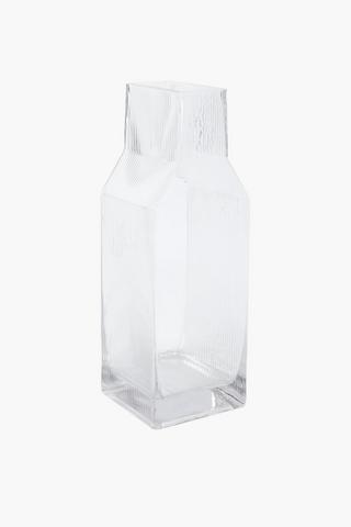 Glass Milk Box Vase, 10x30.5cm