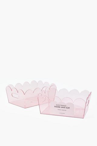 2 Pack Acrylic Scallop Utility Basket Set